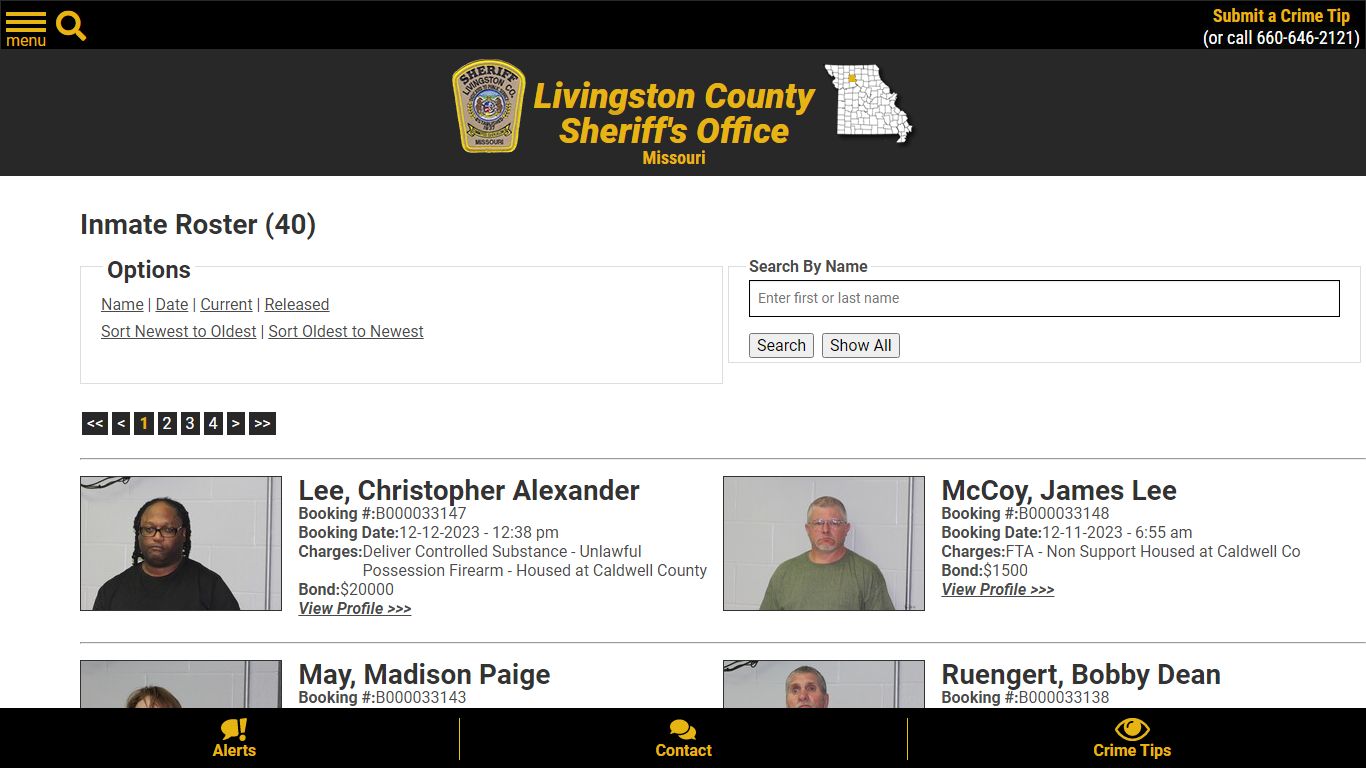 Inmate Roster (40) - Livingston County Missouri Sheriff